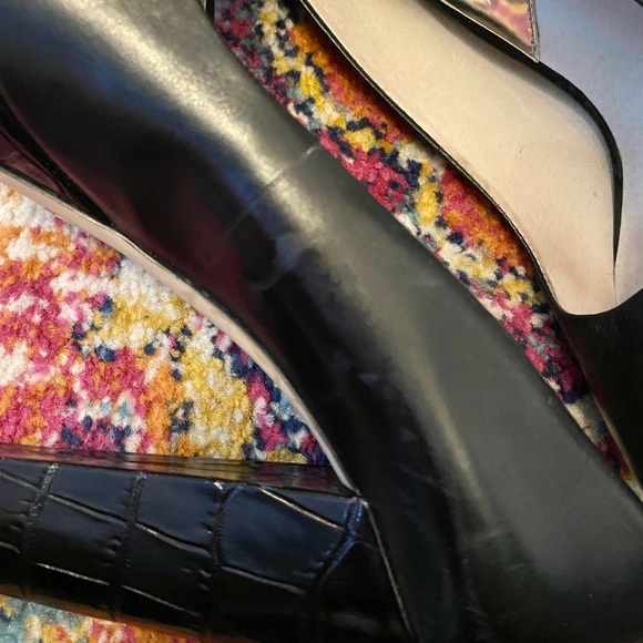 Michael Kors Sabrina Platform leather almond toe pumps -black size 8&1/2 - Picture 8 of 12